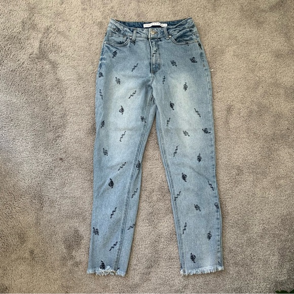 EUC TINSELTOWN EMBROIDERED SNAKE PANTS - Picture 2 of 3